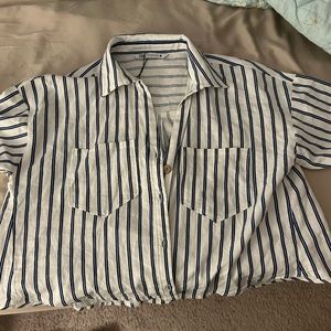 Zara cropped button up